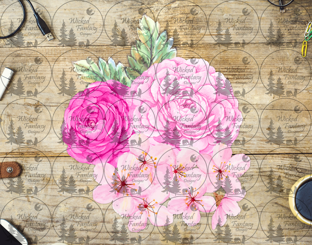 UVDTF Pink Hydrangea and Peony