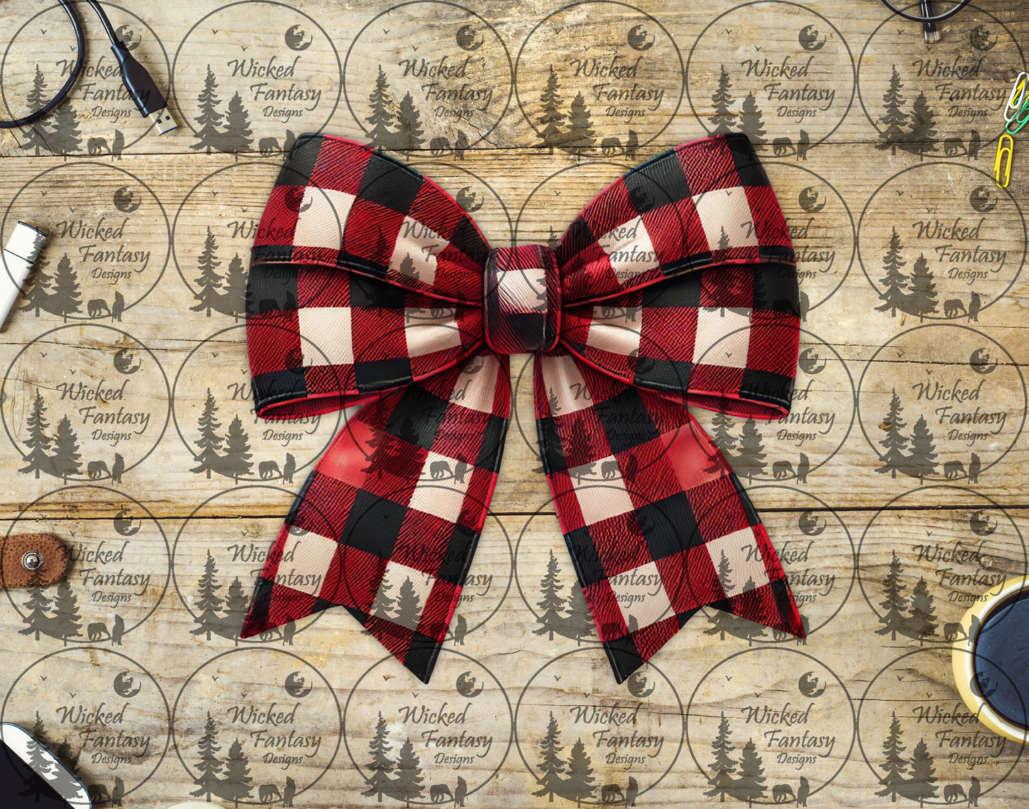 UVDTF Buffalo Plaid Bow