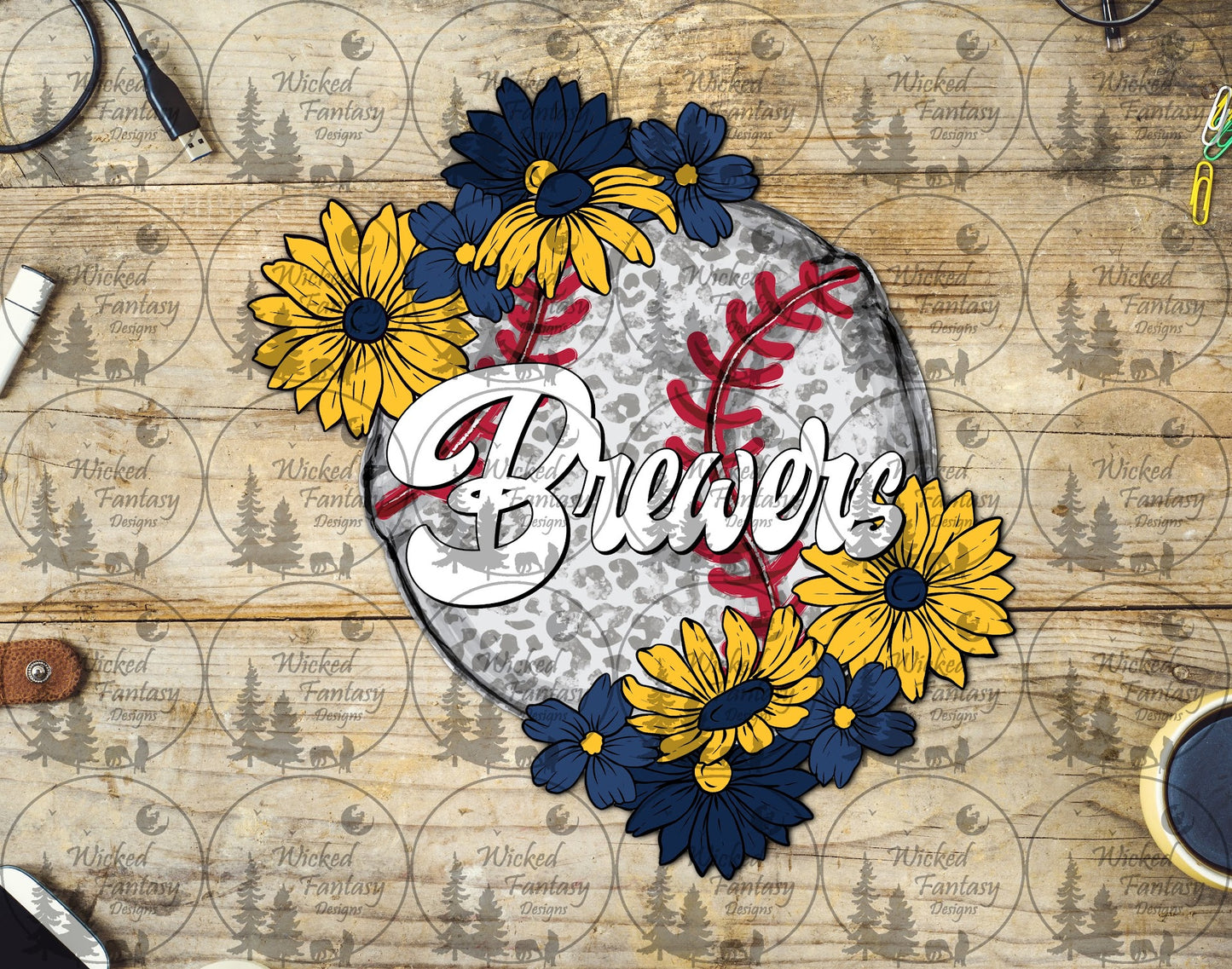 UVDTF Baseball Leopard Floral Brewer