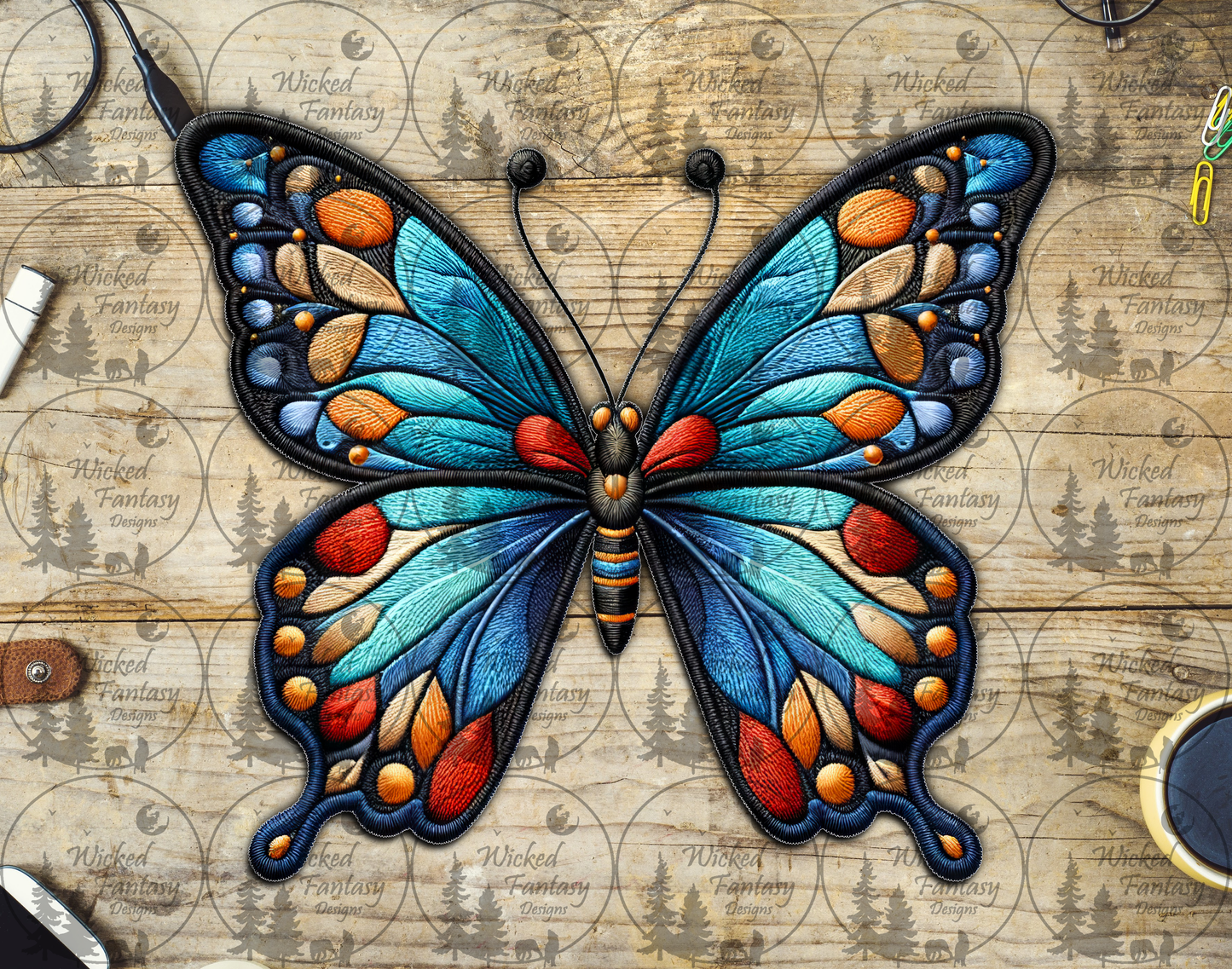 UVDTF Faux Embroidery Butterfly