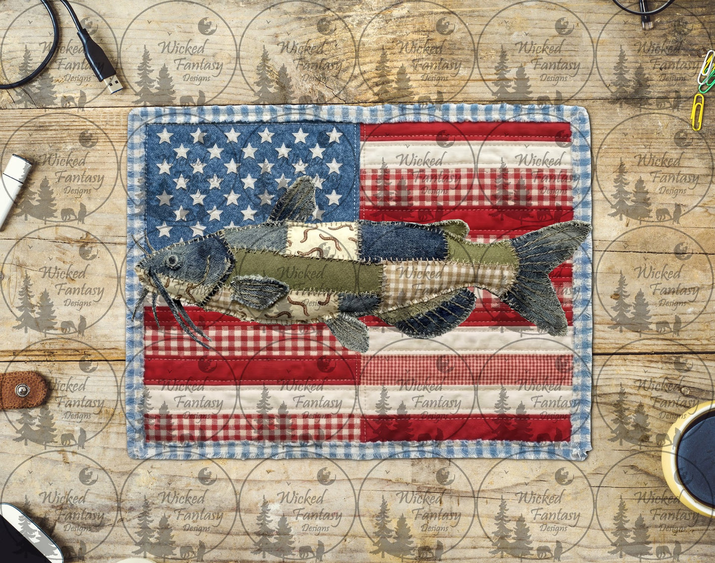 UVDTF Patchwork Flag Fish
