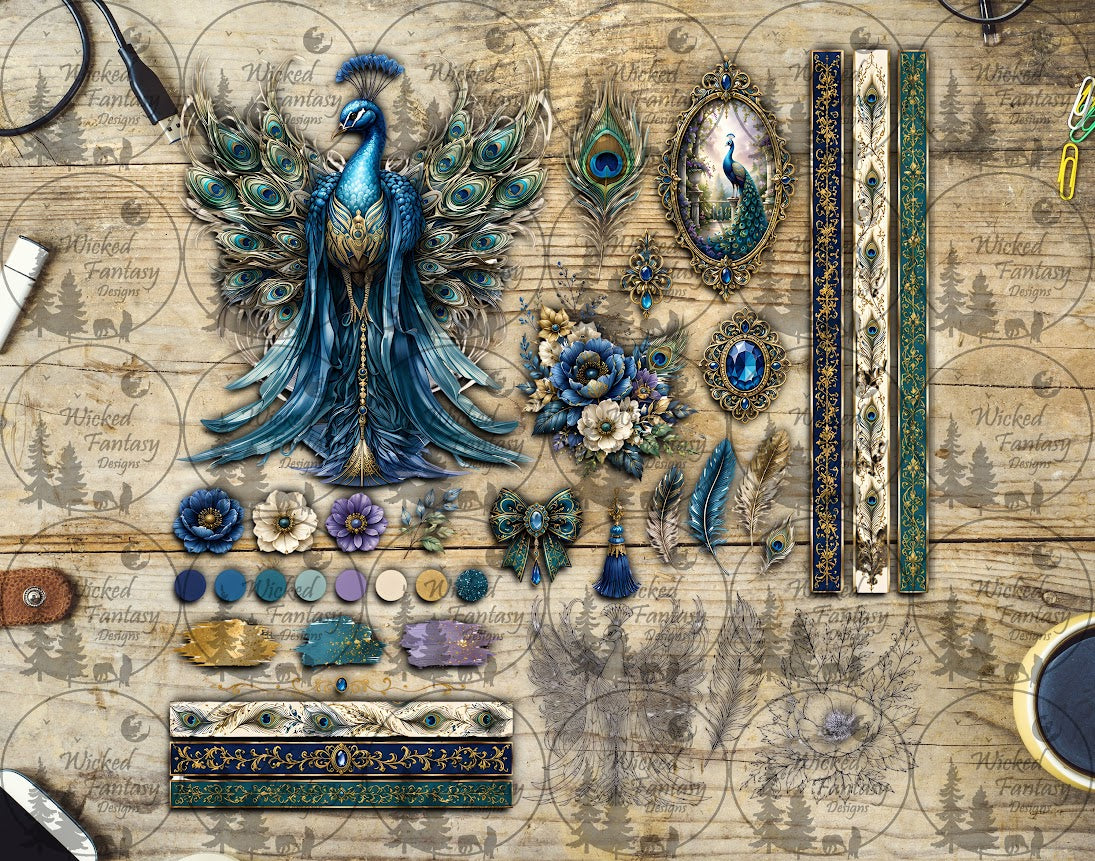 UVDTF Elegant Peacock Element Sheet