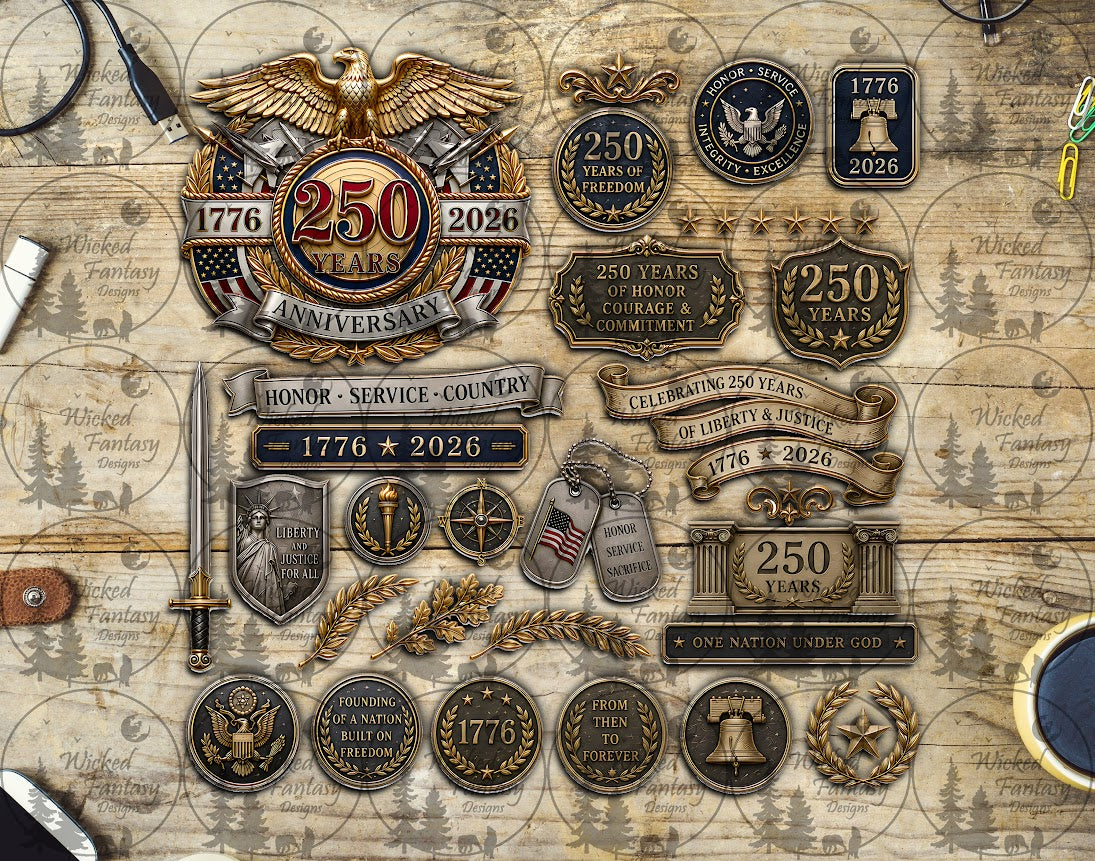 UVDTF 250 Years Golden Medallion 11x11" Element Sheet