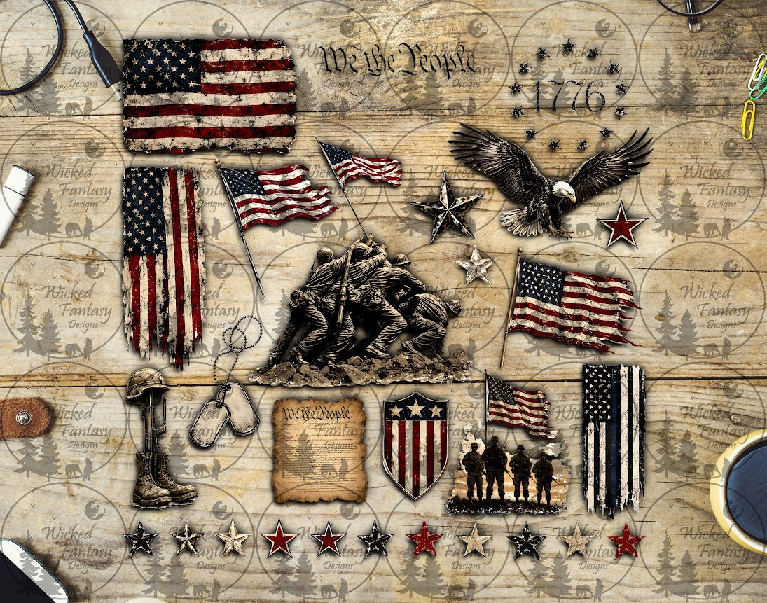 UVDTF We the People 11x11" Element Sheet