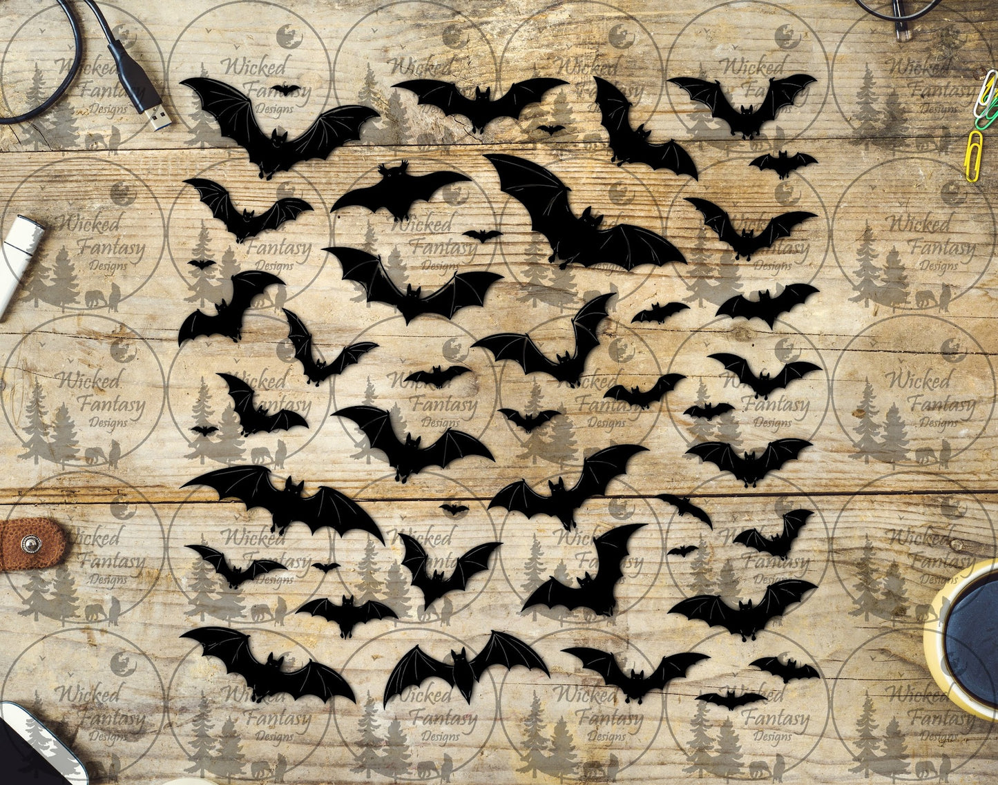 UVDTF Bat Silhouettes Filler Element Sheet