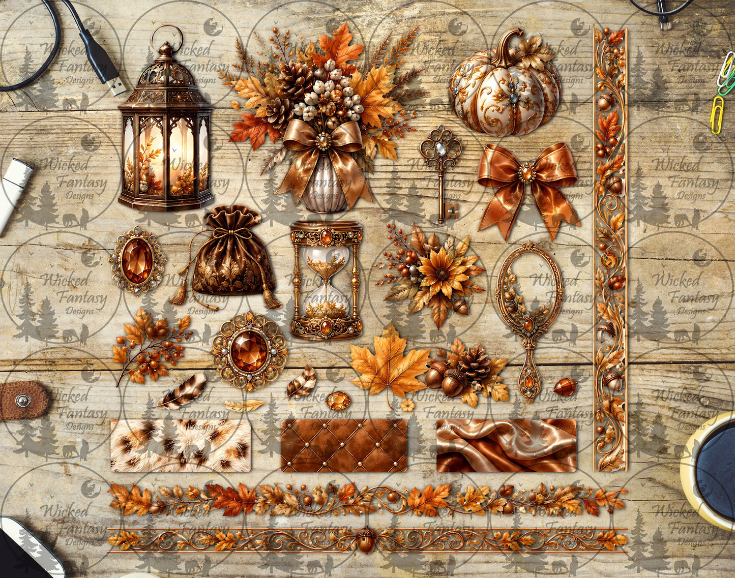 UVDTF Autumn Filagree Multimedia Element Sheet