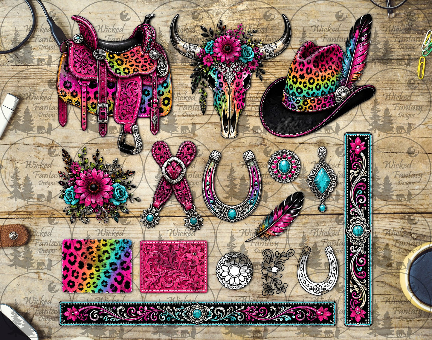 UVDTF Rainbow Leopard Western Multimedia Element Sheet