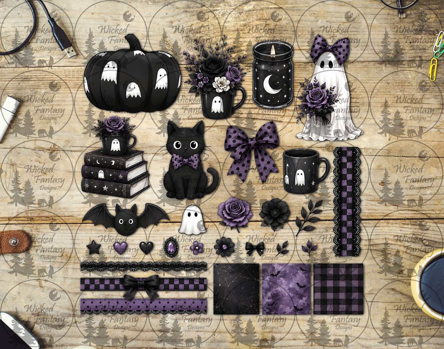 UVDTF Cute Ghost Pumpkin Element Sheet