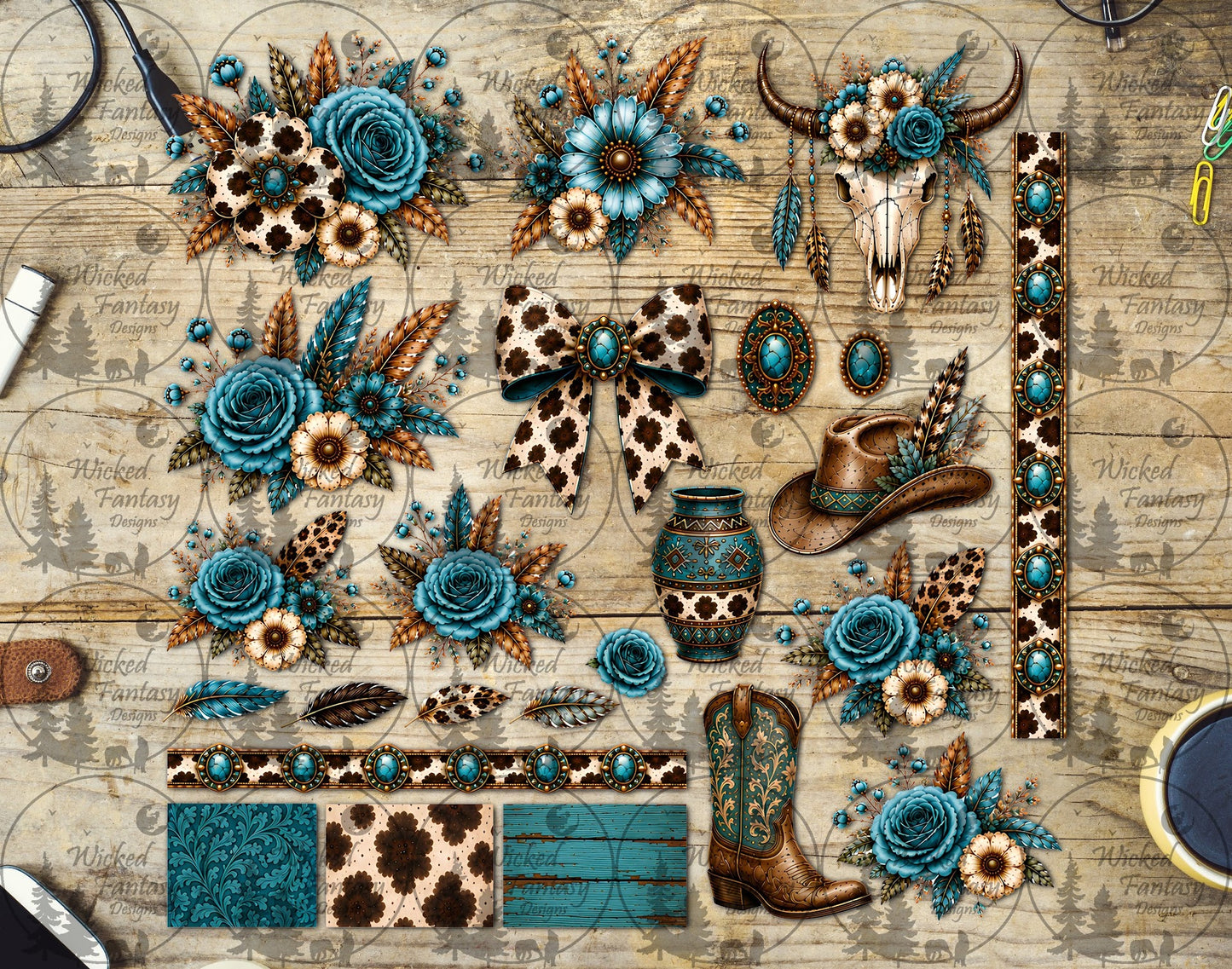 UVDTF Cowhide Country Multimedia Element Sheet