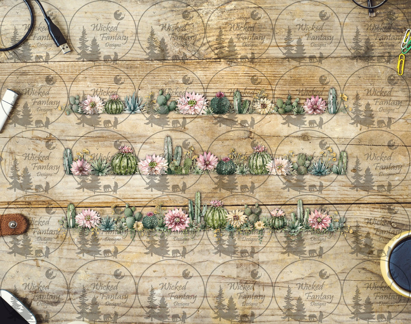 UVDTF Blooming Cactus Border Element
