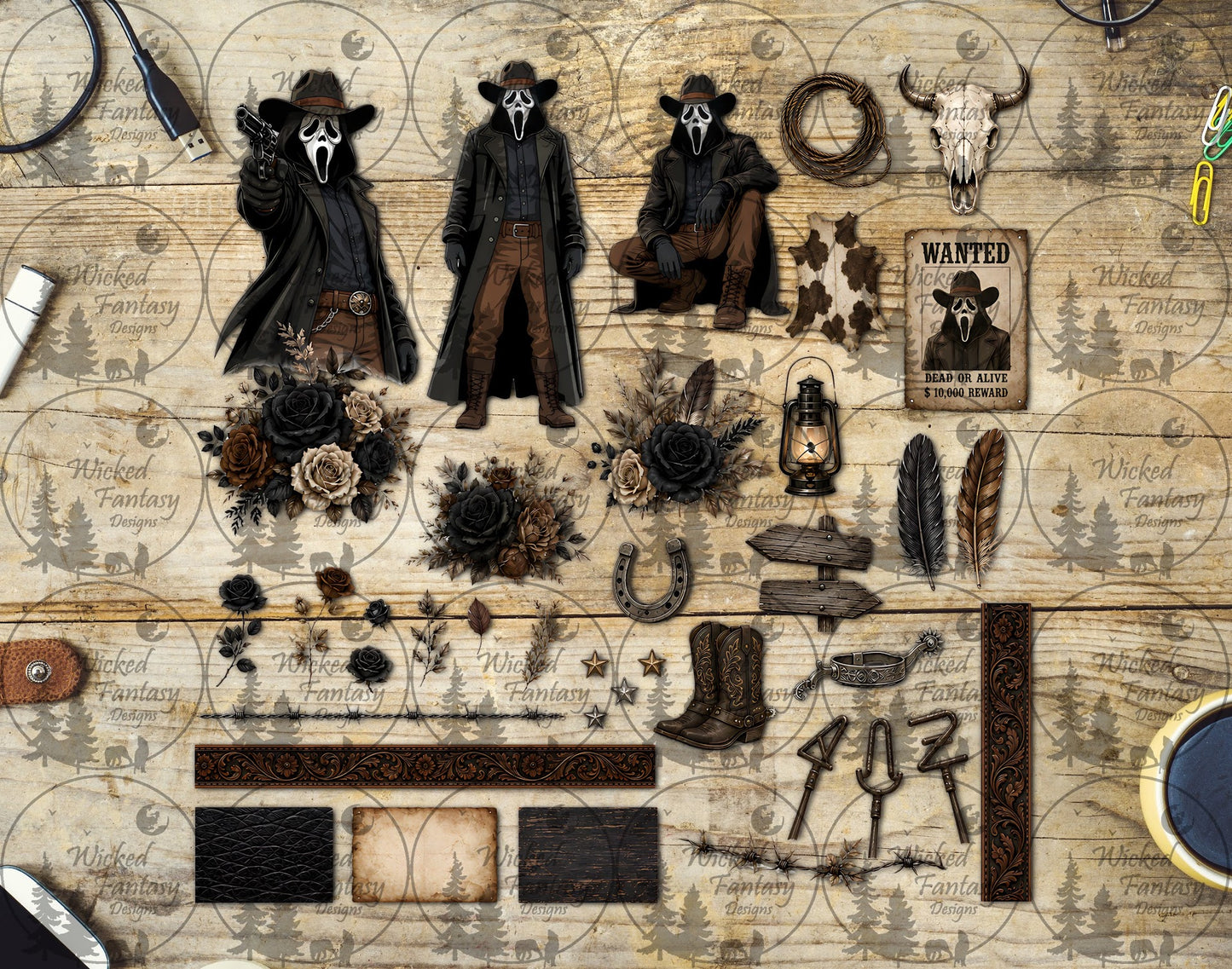UVDTF Wanted Spooky Cowboy Multimedia Element Sheet