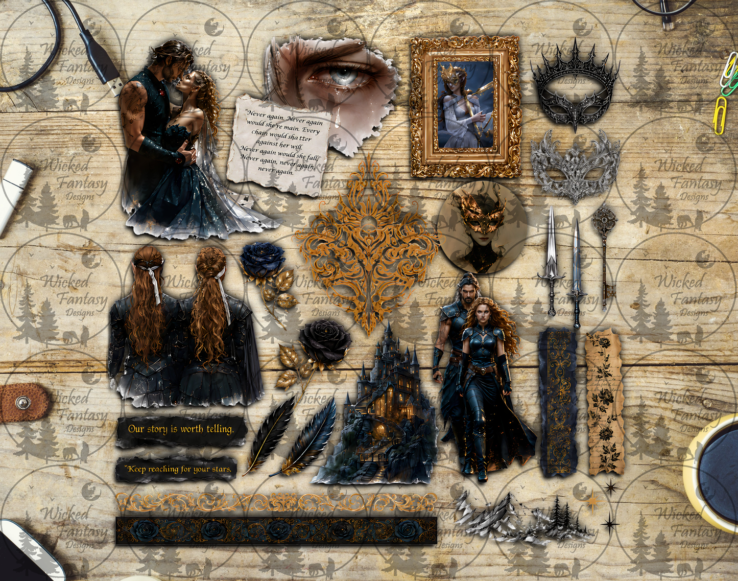 UVDTF Silver Flames ACOTAR Multimedia Element Sheet