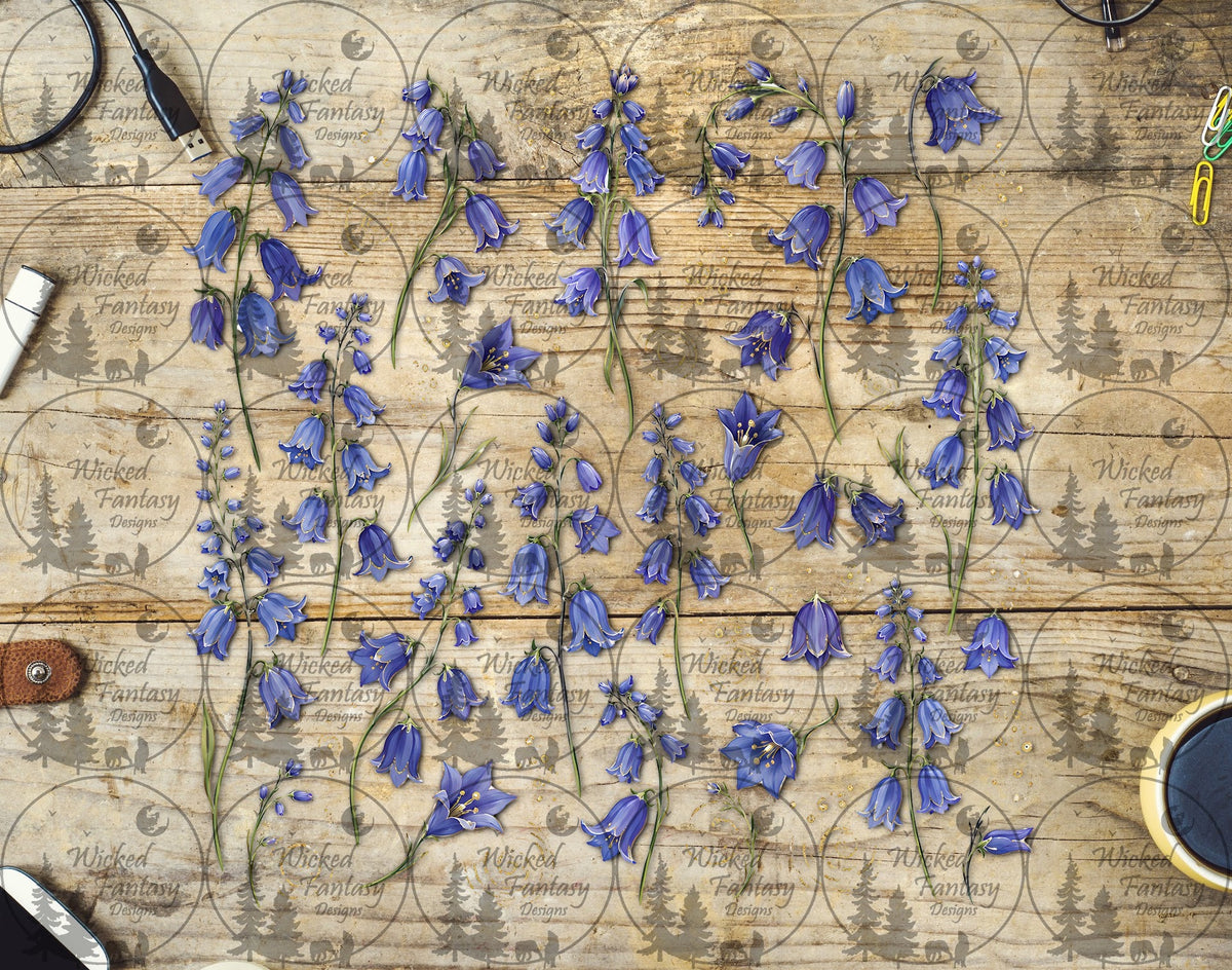 UVDTF Bluebell Florals Filler Element Sheet