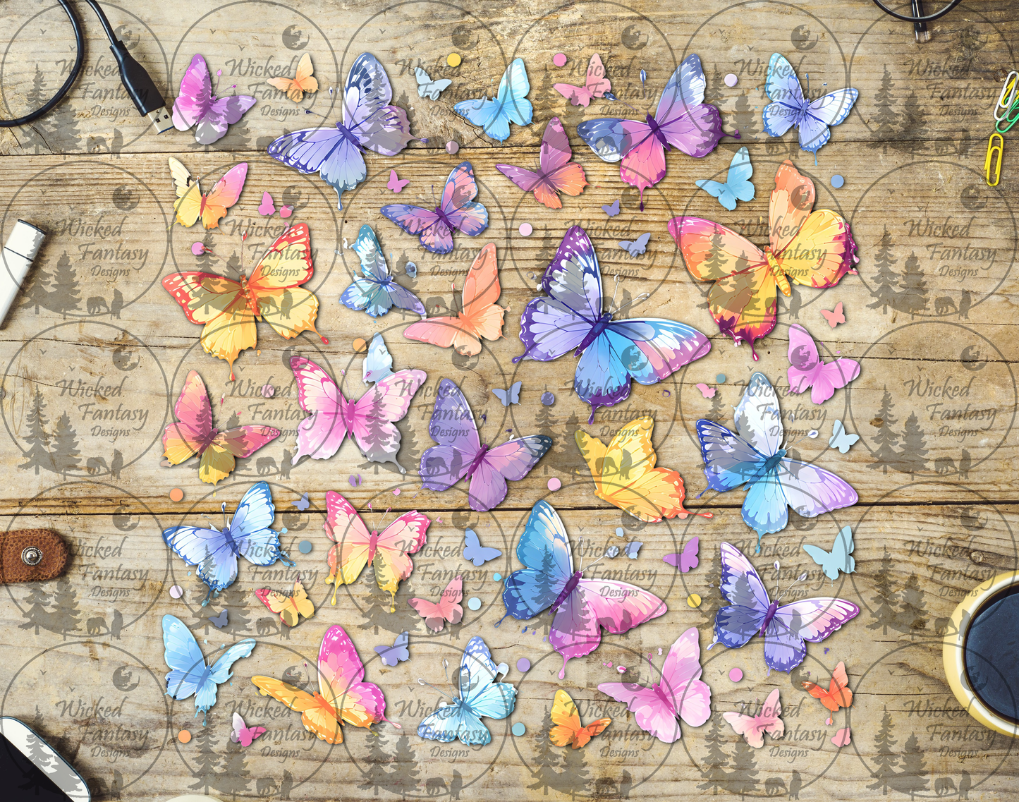 UVDTF Pastel Butterflies Element Sheet