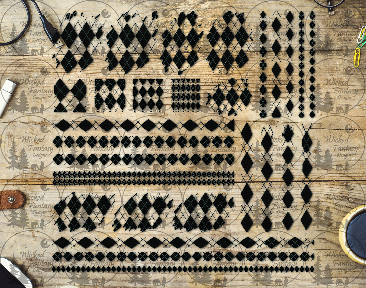 UVDTF Argyle Pattern Element Sheet
