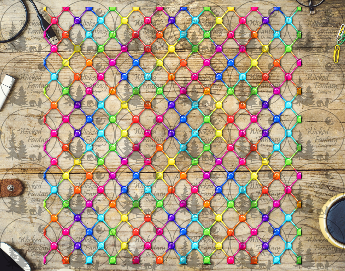 UVDTF Rainbow Diamond Net 20oz 30oz 10"x10"