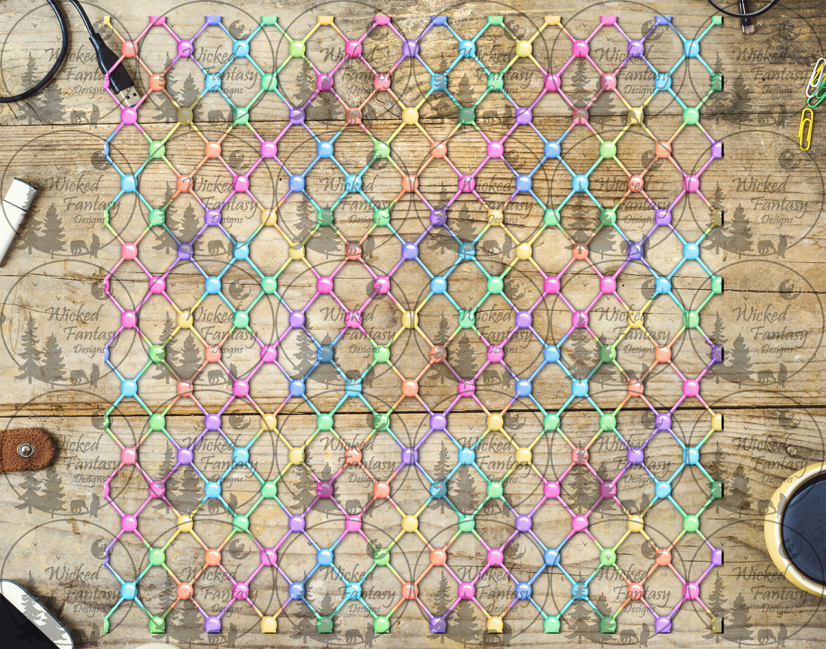 UVDTF Pastel Diamond Net 20oz 30oz 10"x10"