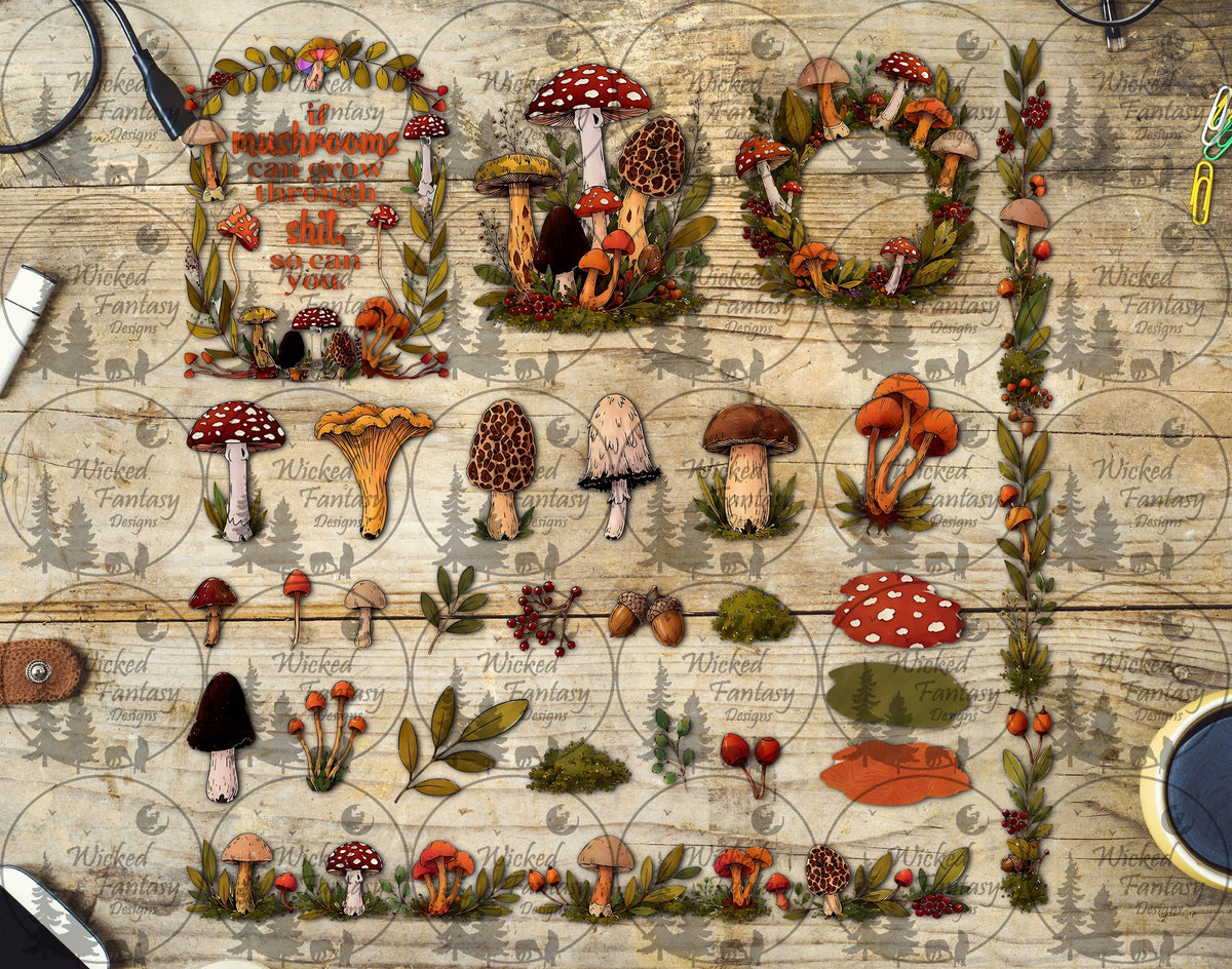 UVDTF If Mushrooms Can Grow Through Sh*t Element Sheet