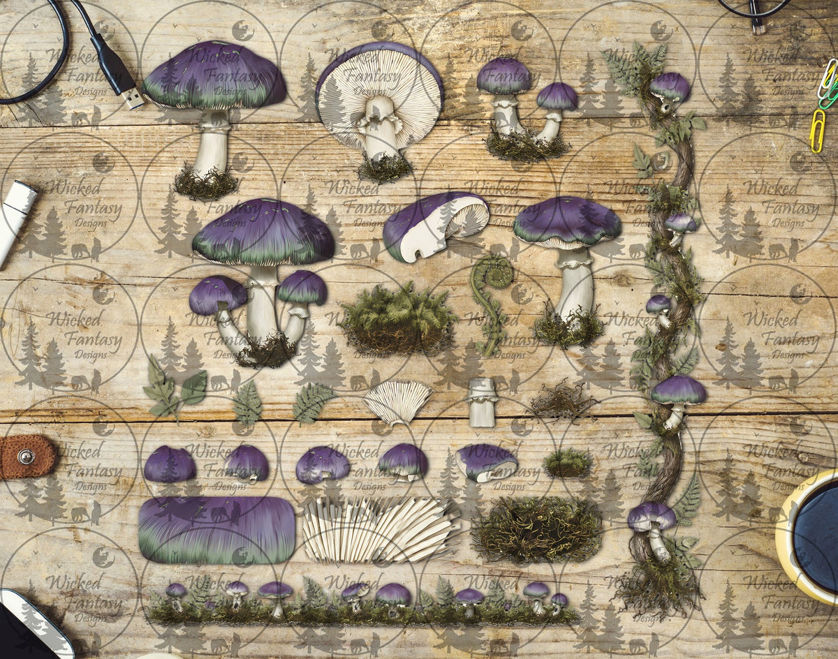 UVDTF Purple Mushrooms Element Sheet
