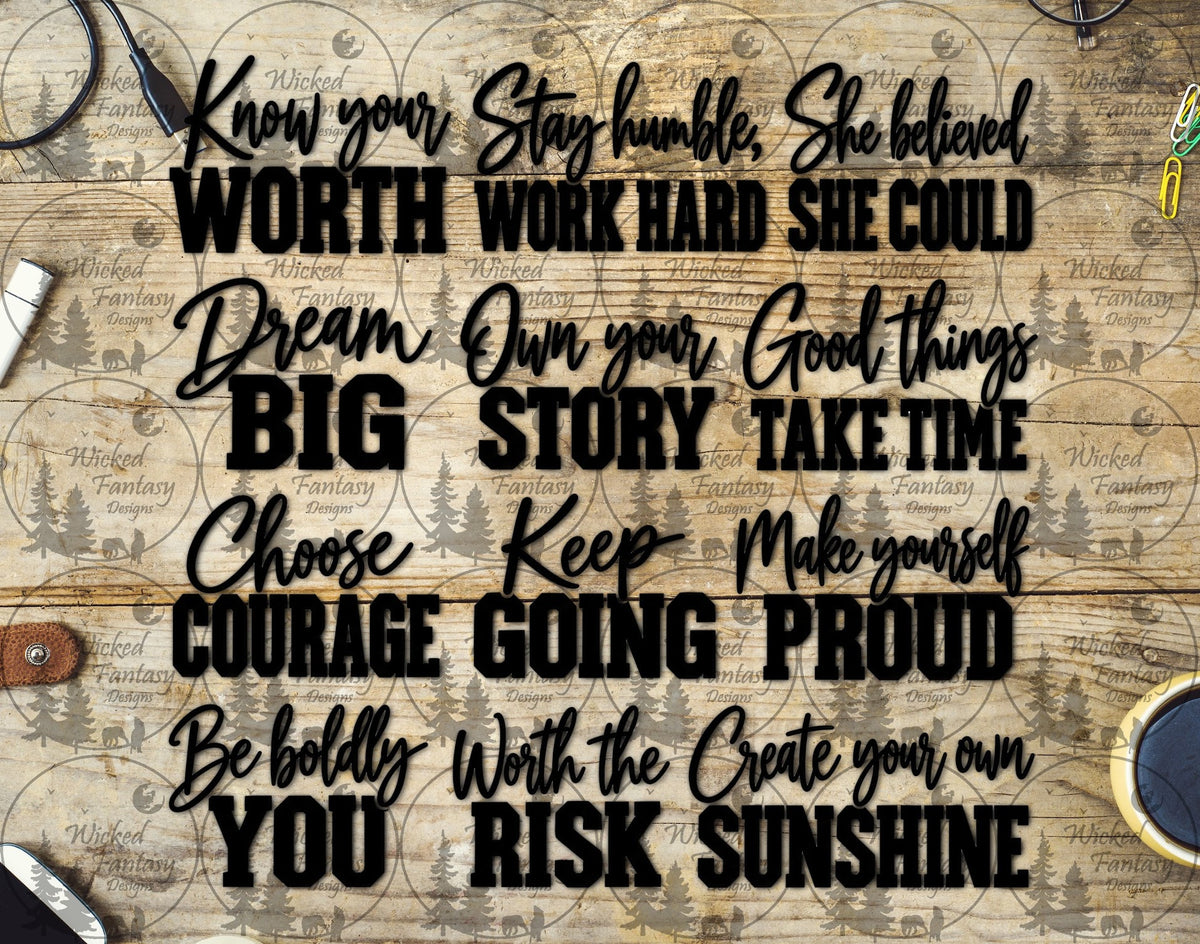 UVDTF Inspirational Words Element Sheet