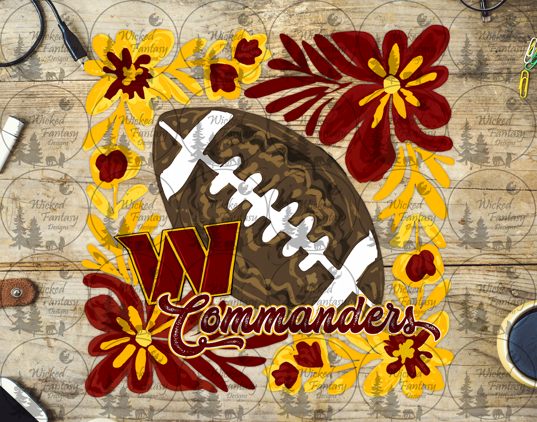 UVDTF Floral Football Commanders