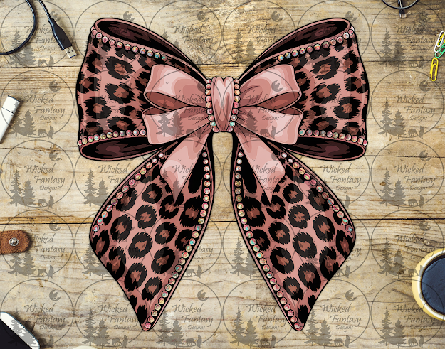 UVDTF Leopard Print Neutrals Bow