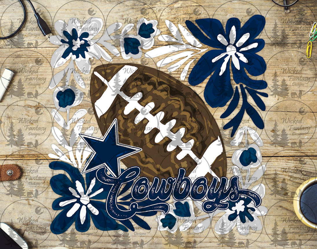 UVDTF Floral Football Cowboys