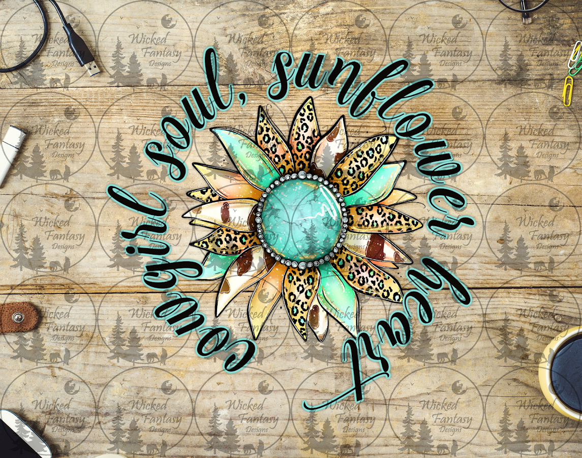 UVDTF Cowgirl Soul Sunflower Heart
