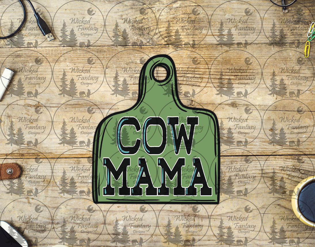 UVDTF Cow Mama Ear Tag