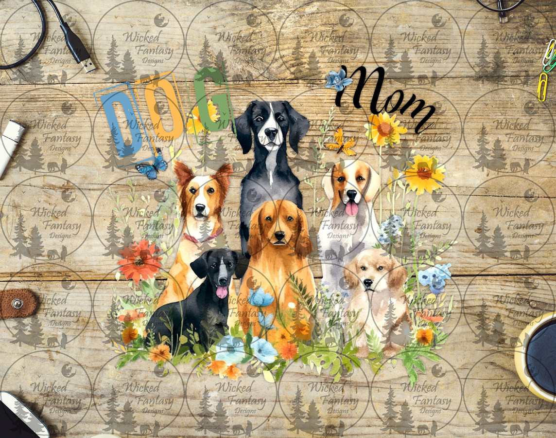 UVDTF Dog Mom Watercolor Dogs