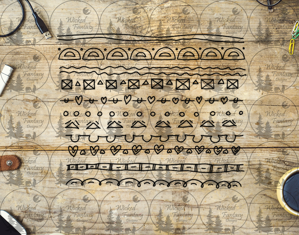 UVDTF Doodles and Stripes 20oz 30oz 10"x10" Element