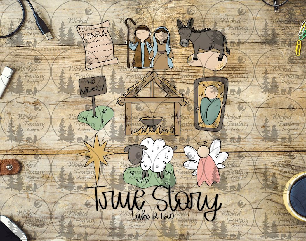 UVDTF True Story Luke 2.1-20 6x7" Element