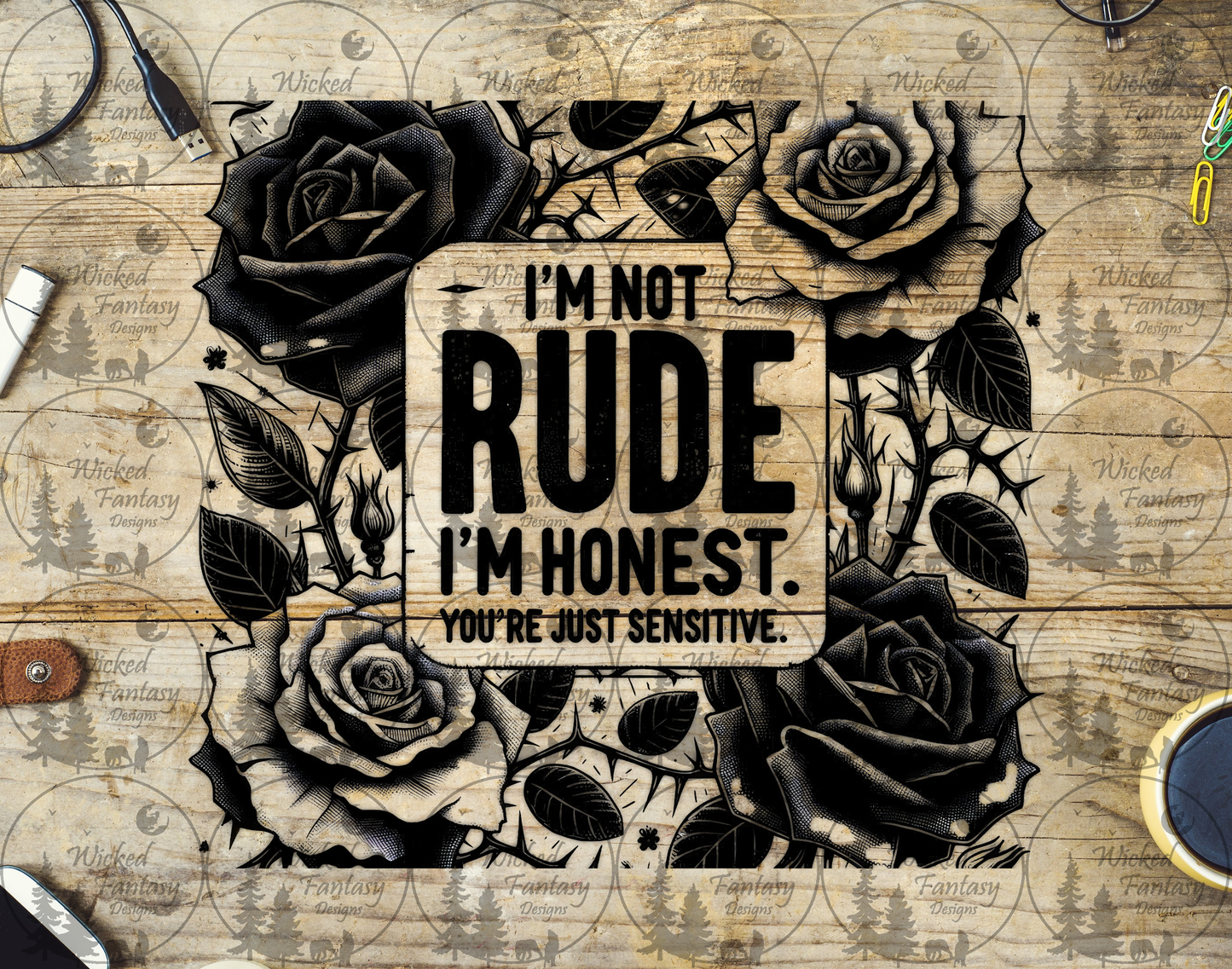 UVDTF I'm Not Rude I'm Honest 20oz 30oz 10"x10"