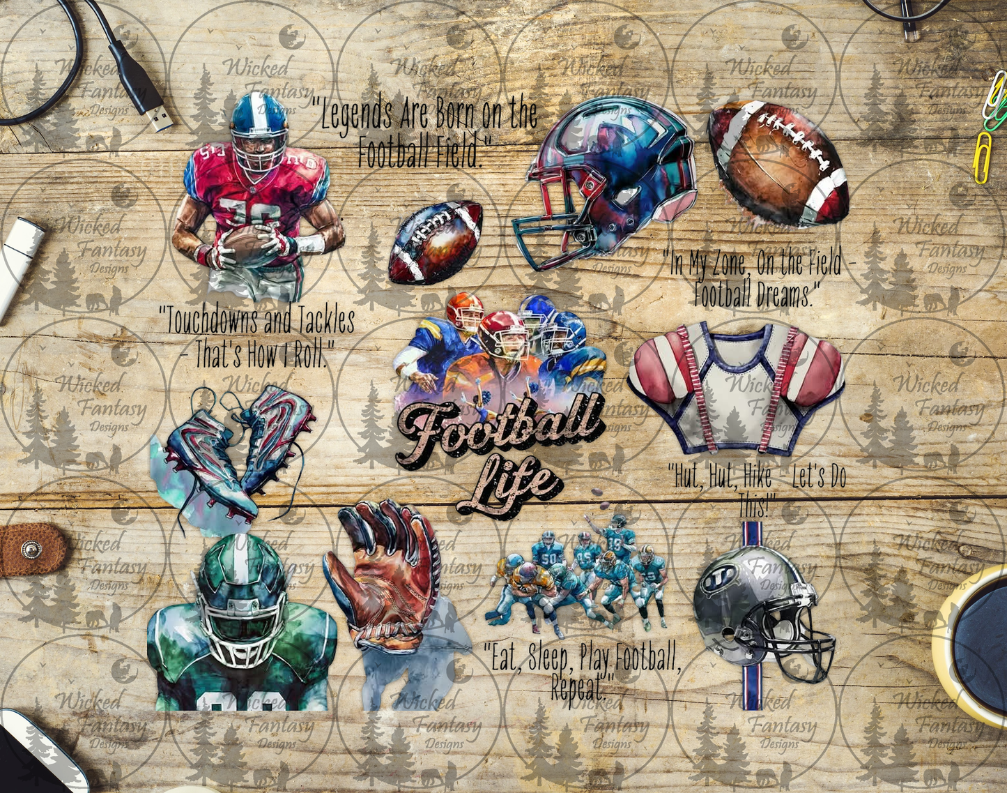 UVDTF Football Life 20oz 30oz 10"x10"