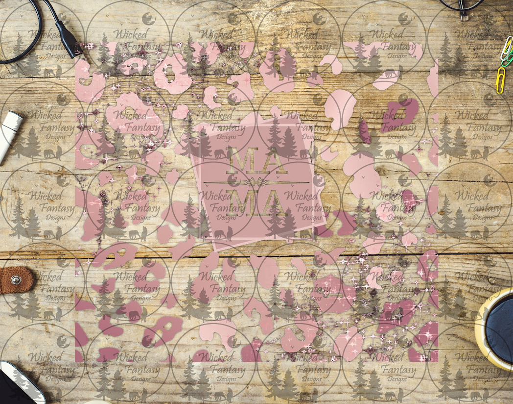 UVDTF Dusty Rose Leopard Print Mama 20oz 30oz 10"x10" Element