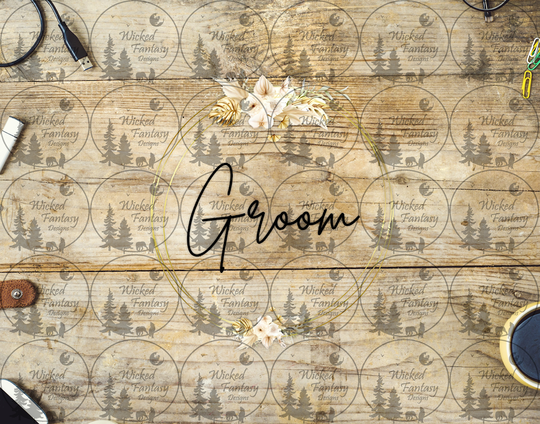 UVDTF Groom Floral Frame