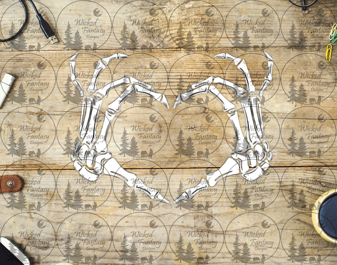 UVDTF Skeleton Heart Hands