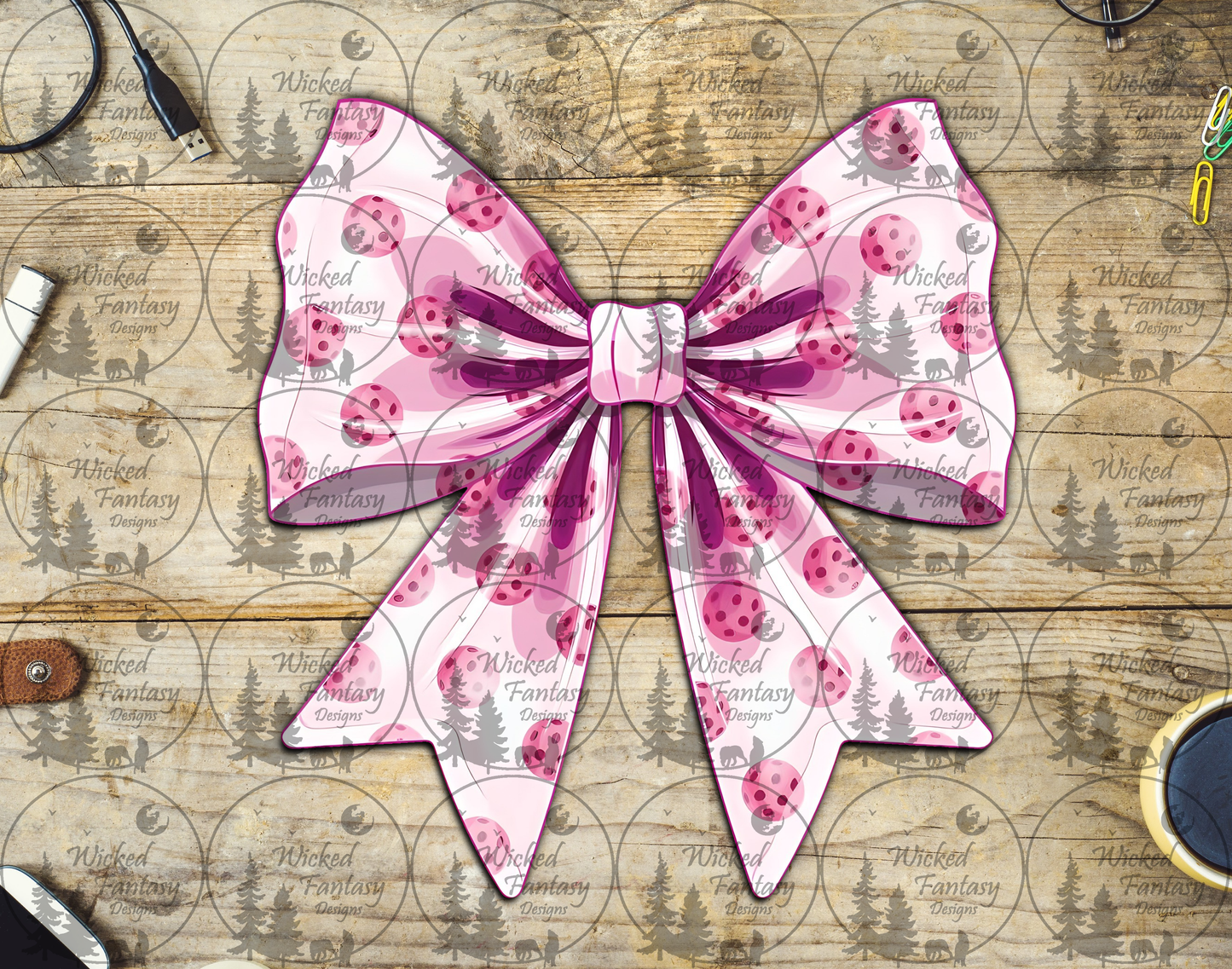 UVDTF Pickleball Illustrated Bow