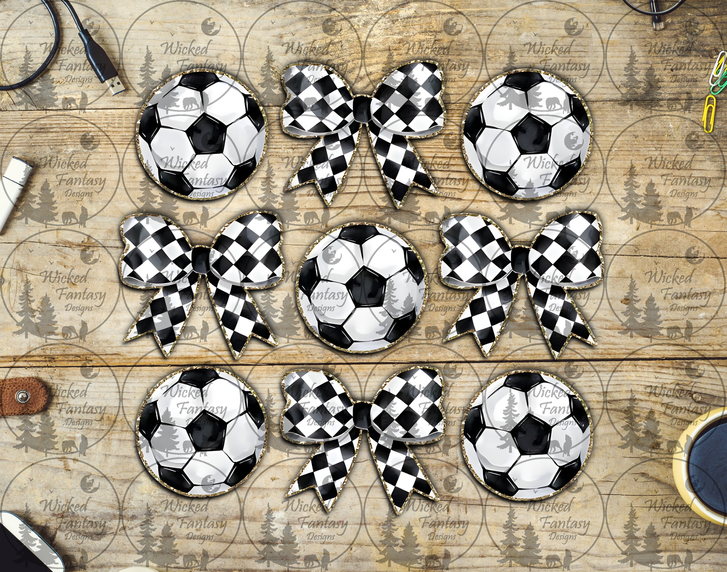UVDTF Soccerballs and Bows