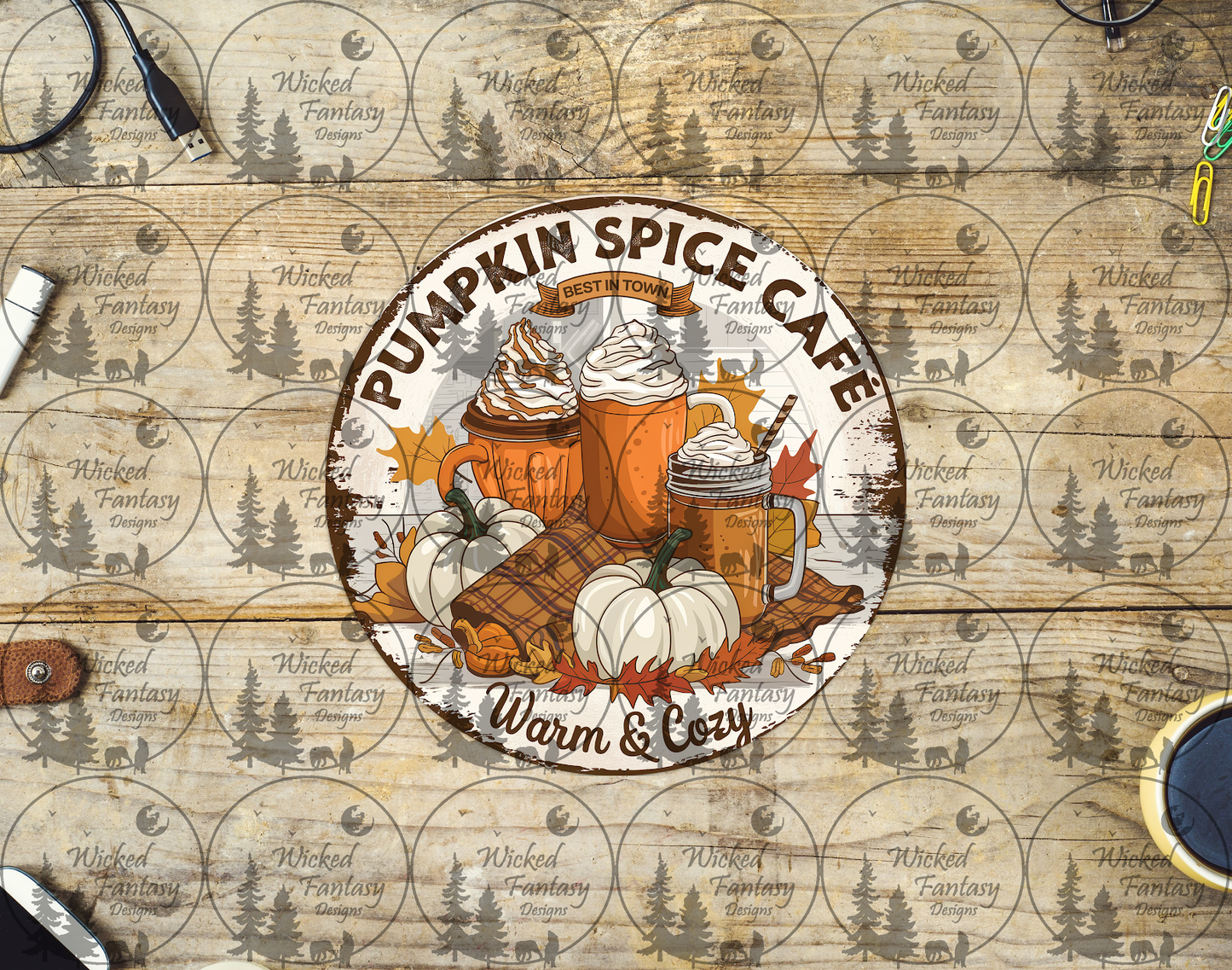 UVDTF Pumpkin Spice Cafe Warm and Cozy