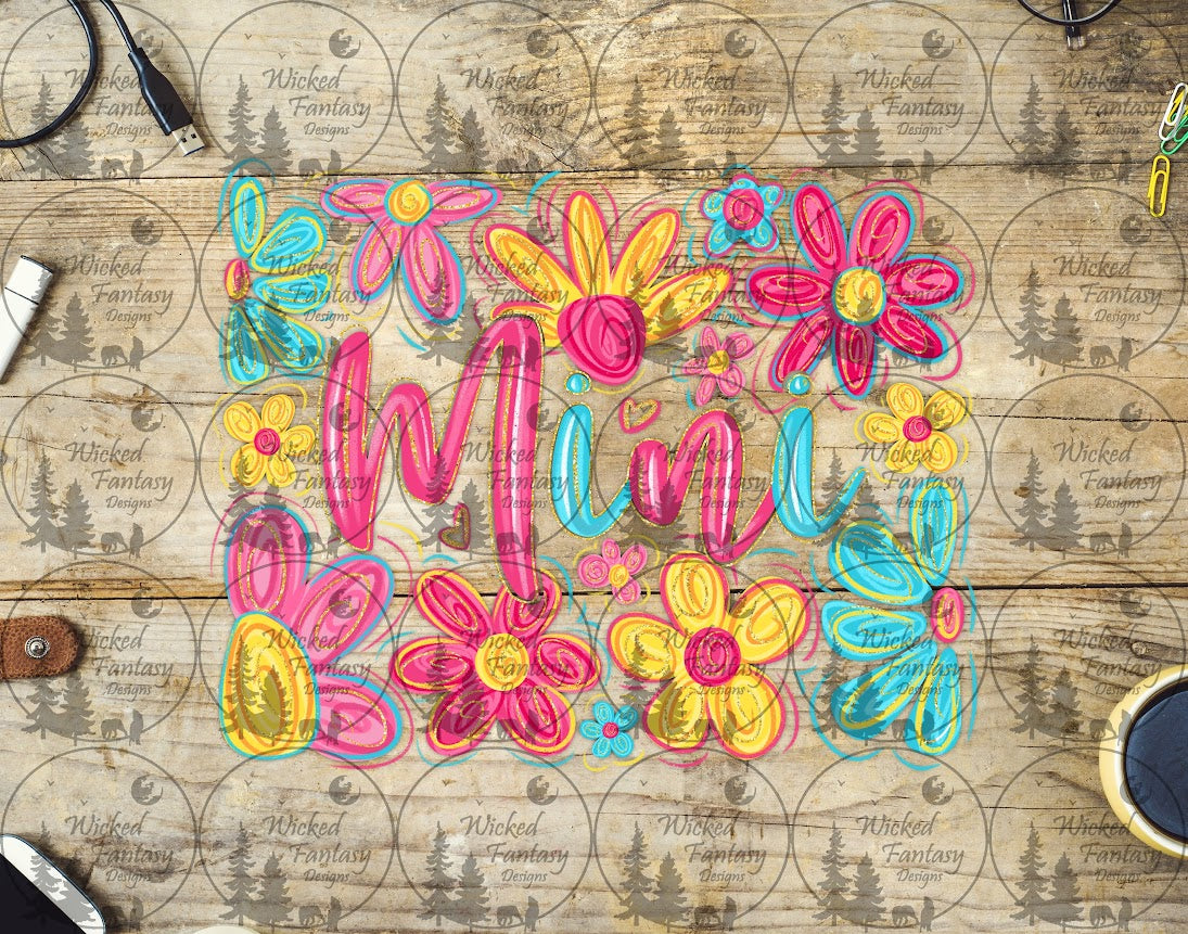 UVDTF Pink Brushstroke Floral Mini