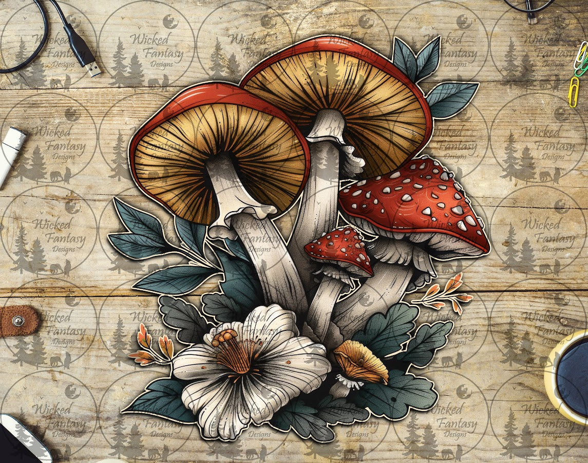 UVDTF Mushroom Floral