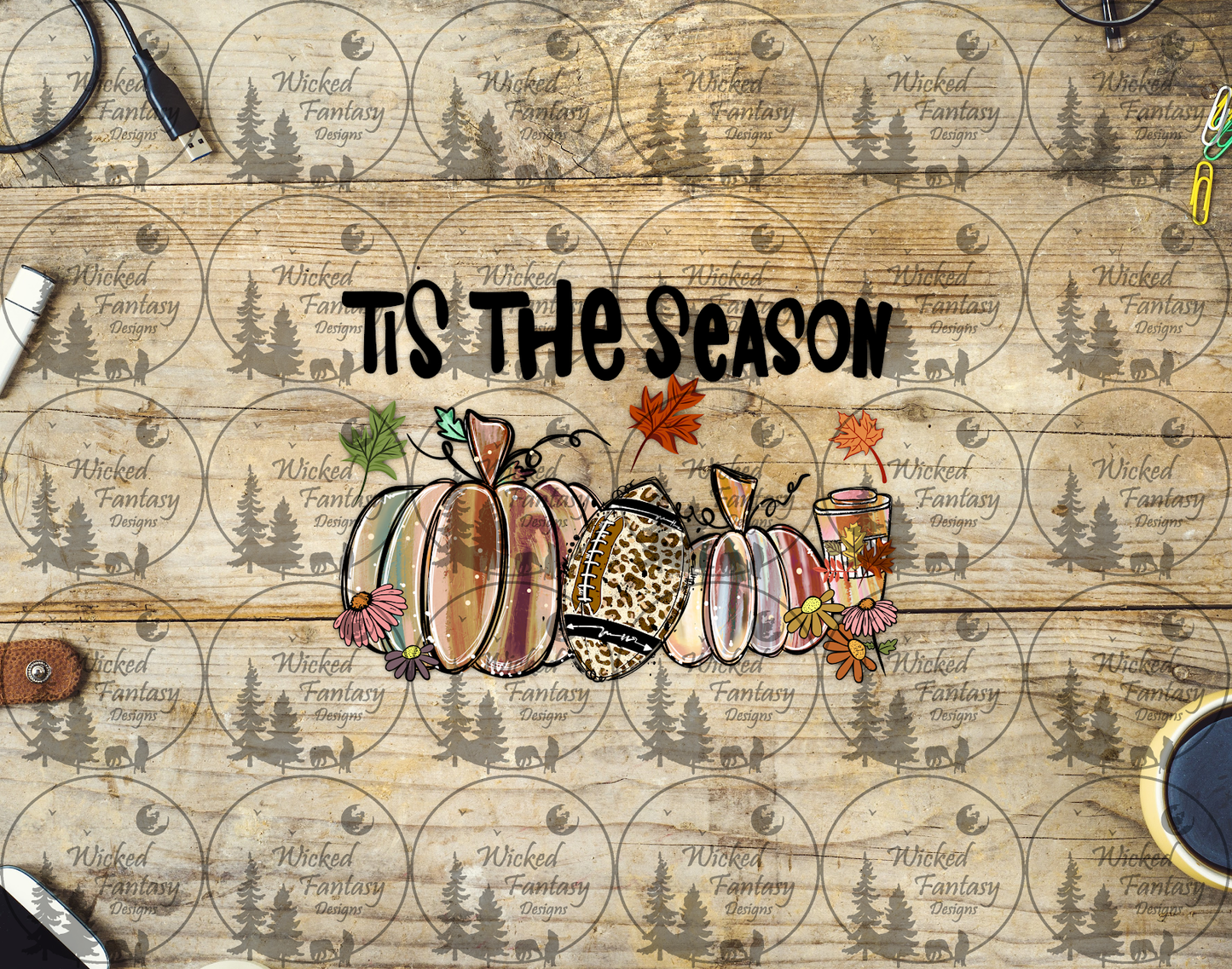 UVDTF Tis the Season Football and Painted Pumpkins