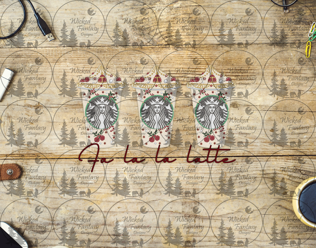 UVDTF Faux Sequins Fa La La Latte