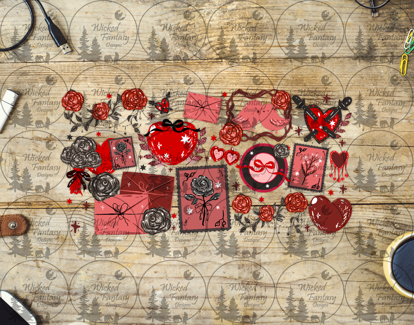 UVDTF Valentines and Stamps 16oz 40oz