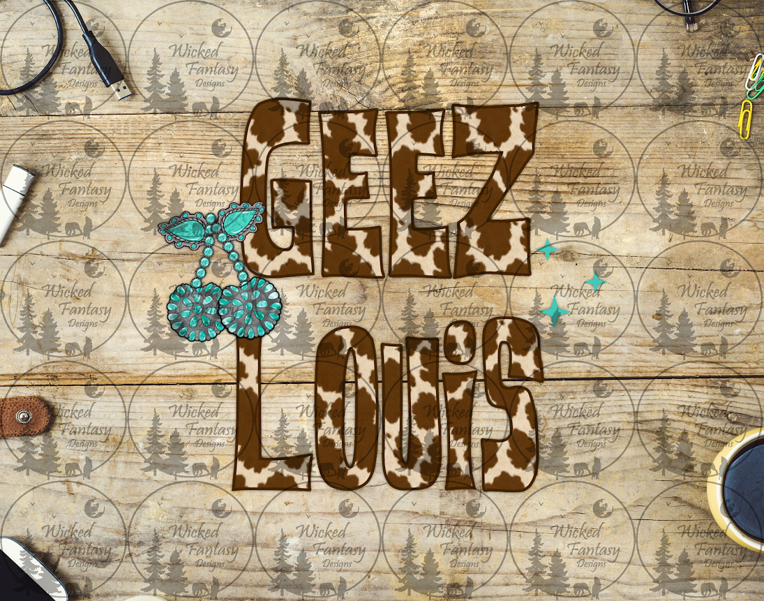 UVDTF Geez Louis Cow Print