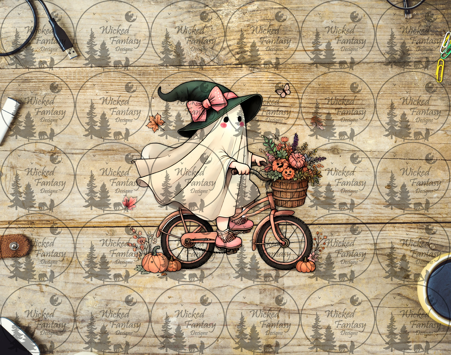 UVDTF Ghost Kid Riding Bicycle