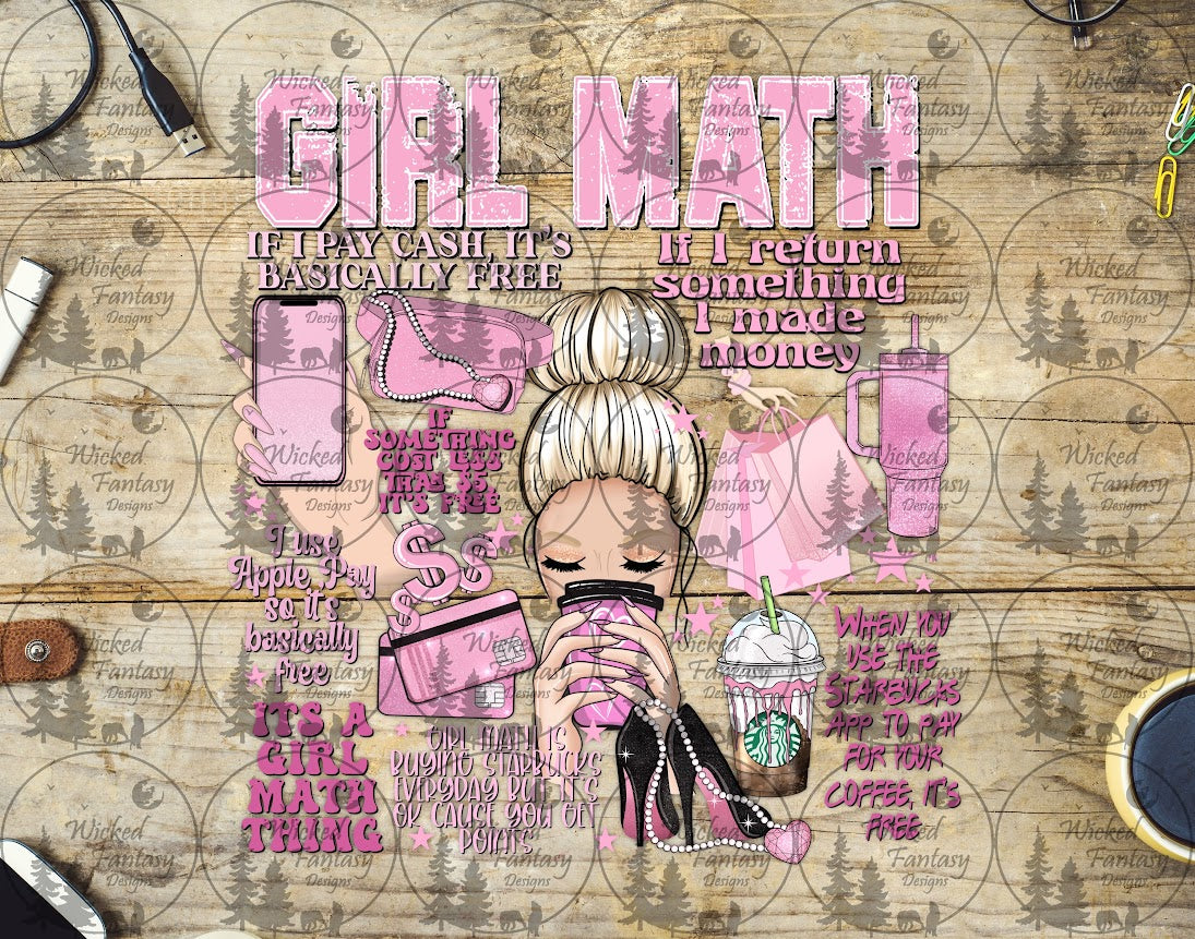 UVDTF Girl Math If I Pay Cash it's Free