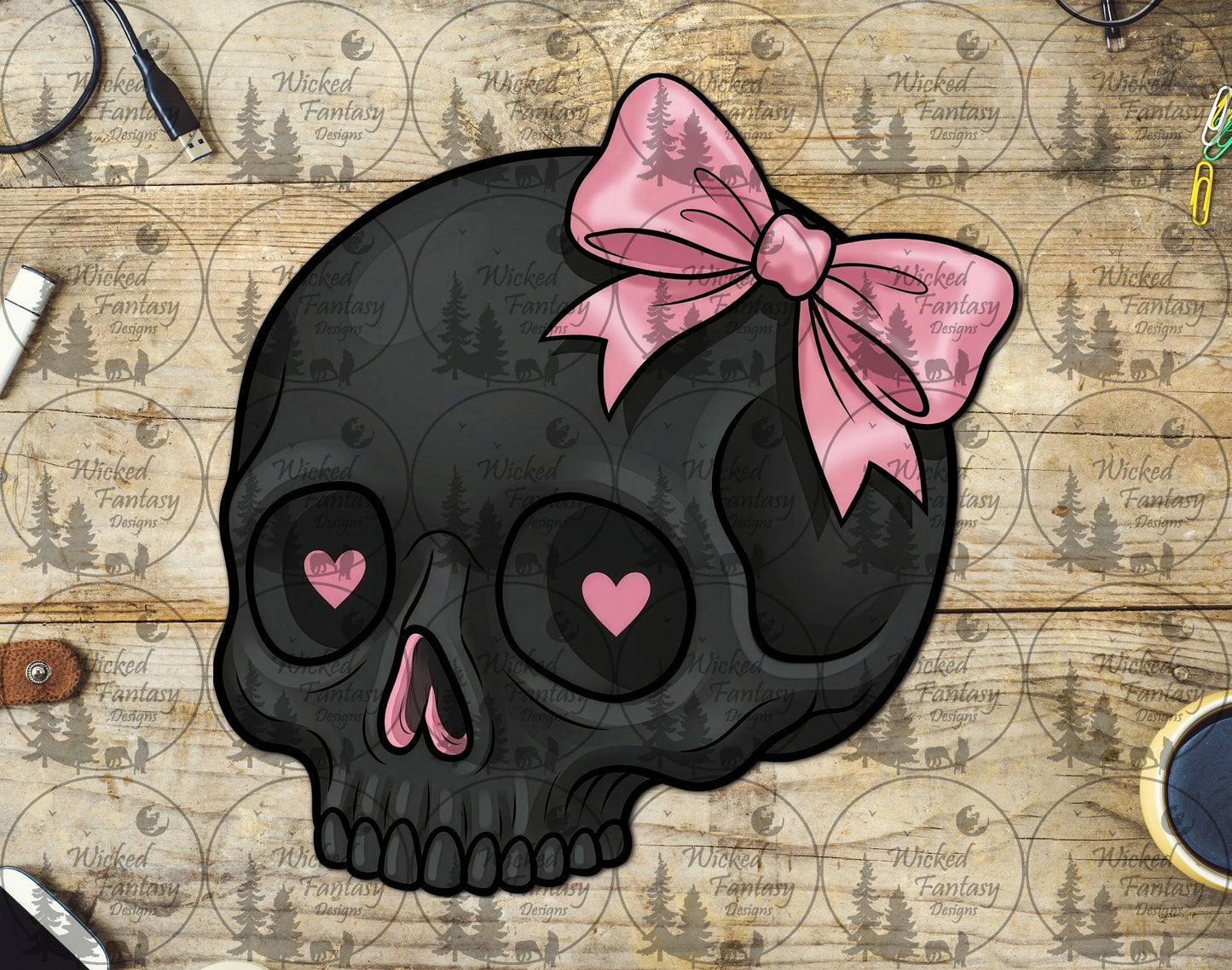 UVDTF Skull with Pink Bow