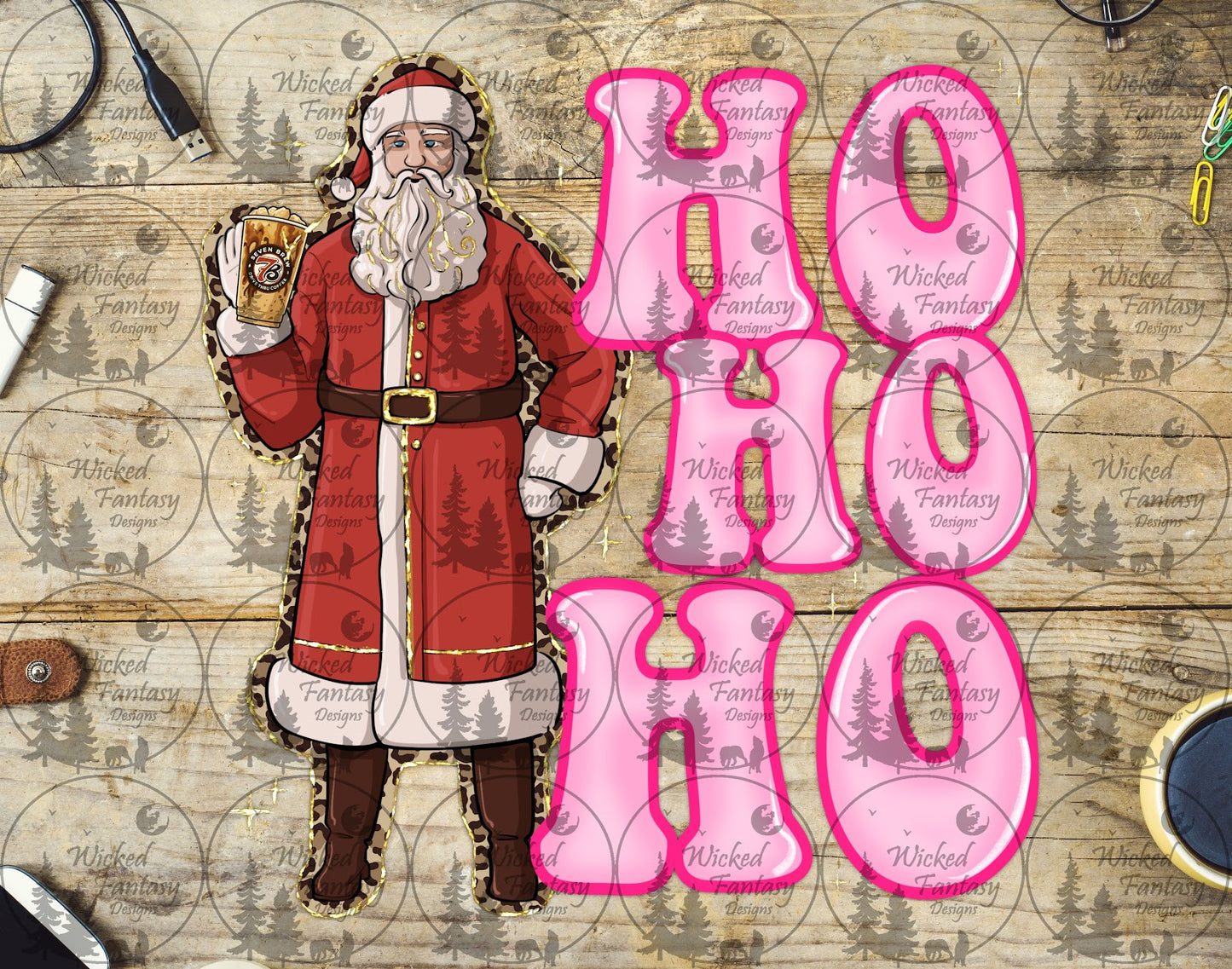 UVDTF Ho Ho Ho Santa with 7 Coffee